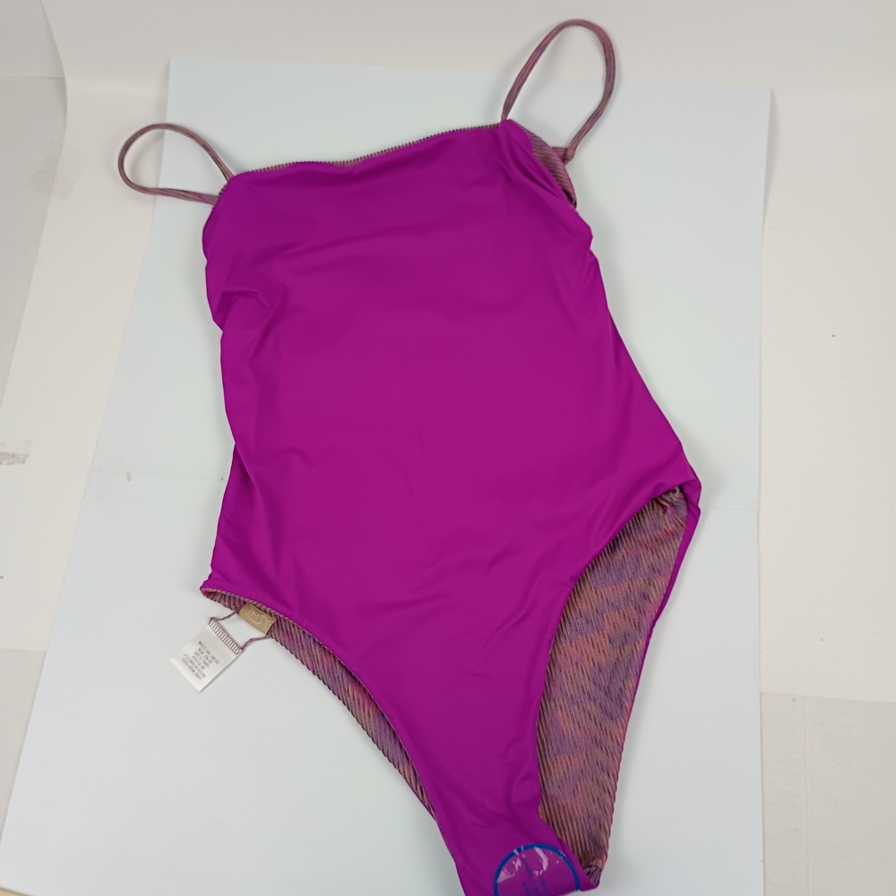 NWT Imsy Reversible One Piece Swim Suit, Purple
